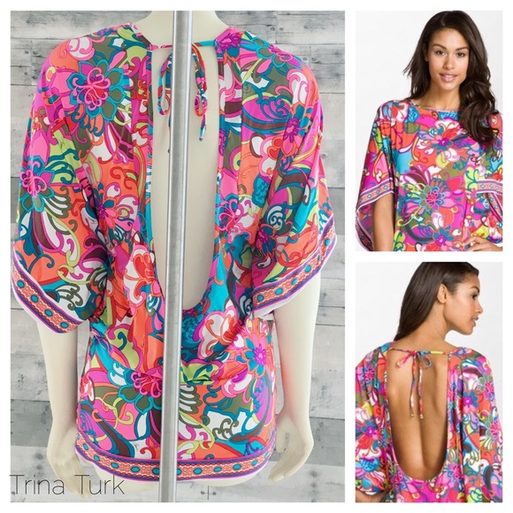 Trina Turk Fiji Flower Tunic Swimsuit 